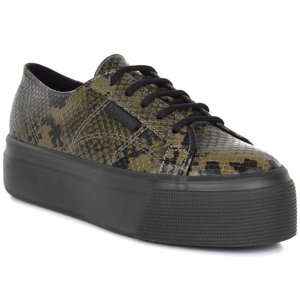 Superga 2790 Green Platform Sneakers - Women's Sneakers USA | US6481963